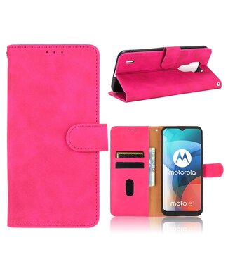 Roze Stijlvol Bookcase Hoesje Motorola Moto E7