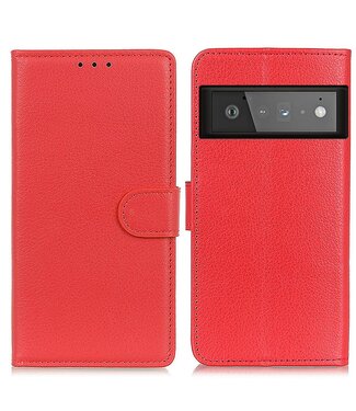 Rood Lychee Bookcase Hoesje Google Pixel 6 Pro