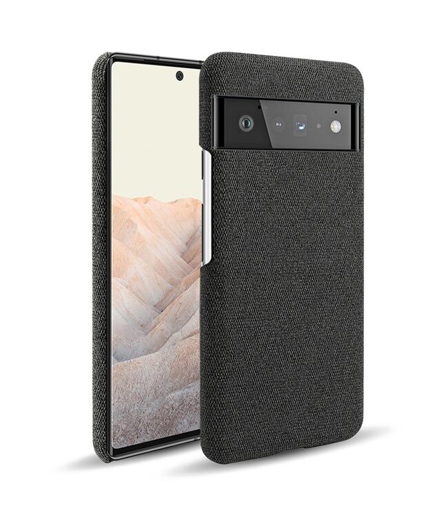 Ksq KSQ Zwart Stoffen Hardcase Hoesje voor de Google Pixel 6 Pro