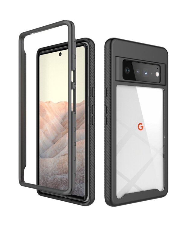 Zwart Full Coverage Hardcase Hoesje voor de Google Pixel 6 Pro