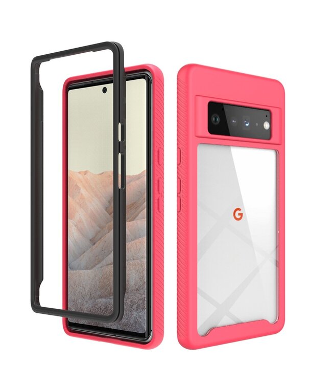 Roze Full Coverage Hardcase Hoesje voor de Google Pixel 6 Pro