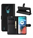 Zwart Lychee Bookcase Hoesje voor de Motorola Moto E7
