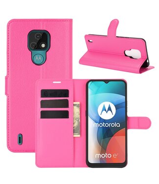 Roze Lychee Bookcase Hoesje Motorola Moto E7
