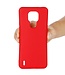 Rood Bandje Siliconen Hoesje voor de Motorola Moto E7