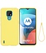 Geel Bandje Siliconen Hoesje voor de Motorola Moto E7