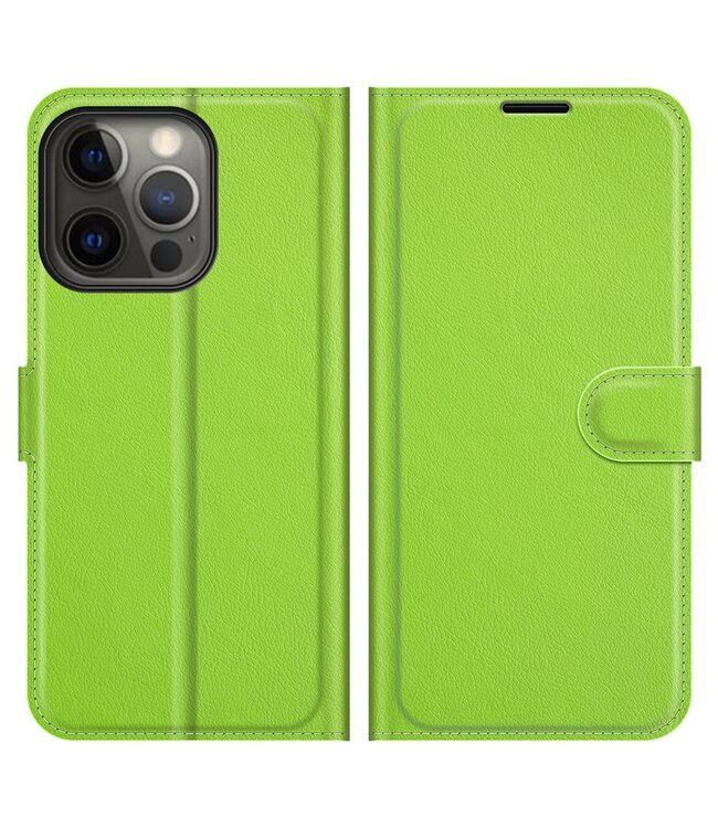 Groen Lychee Bookcase Hoesje voor de iPhone 13 Pro