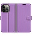 Paars Lychee Bookcase Hoesje voor de iPhone 13 Pro