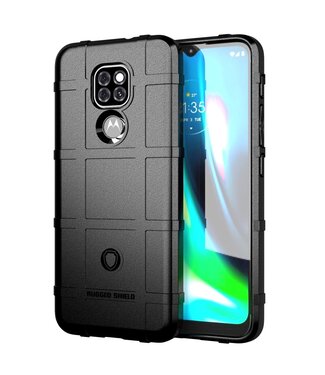 Zwart Grid TPU Hoesje Motorola Moto G9 Play