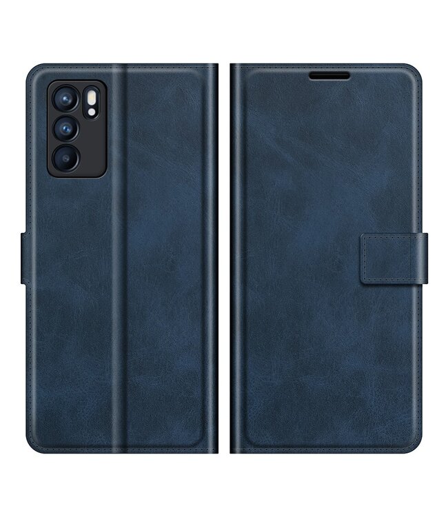 Blauw Bookcase Hoesje voor de Oppo Reno 6 5G