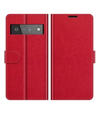 Rood Folio Flip Stand Bookcase Hoesje Google Pixel 6 Pro