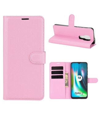 Roze Lychee Bookcase Hoesje Motorola Moto G9 Play