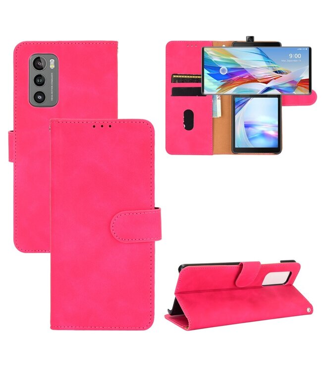 Roze Bookcase Hoesje voor de LG Wing 5G