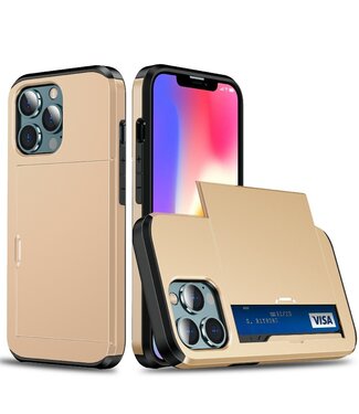 Goud Pasjeshouder Hybrid Hoesje iPhone 13 Pro