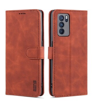 Azns Bruin Bookcase Hoesje Oppo Reno 6 5G