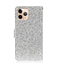 Zilver Glitter En Koord Bookcase Hoesje voor de iPhone 13 Pro