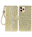 Goud Glitter En Koord Bookcase Hoesje voor de iPhone 13 Pro