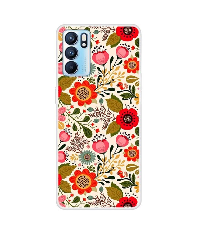 Bloemen TPU Hoesje voor de Oppo Reno 6 Pro