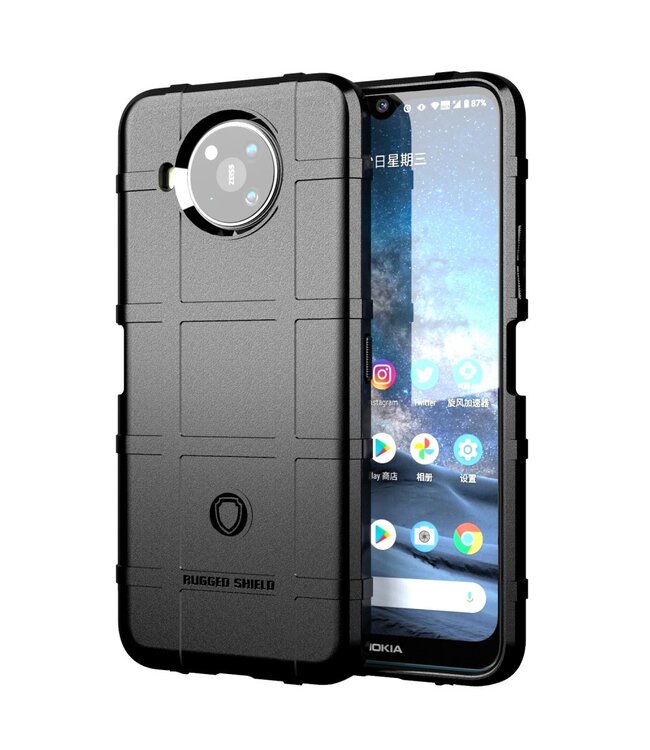 Zwart Grid Shockproof TPU Hoesje voor de Nokia 8.3 5G