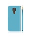 Blauw Spiegel Bookcase Hoesje voor de Motorola Moto G9 Play