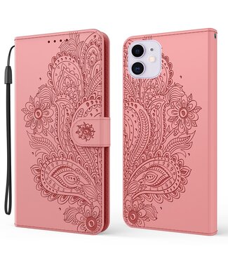 Roze Bloem Bookcase Hoesje iPhone 13 Mini