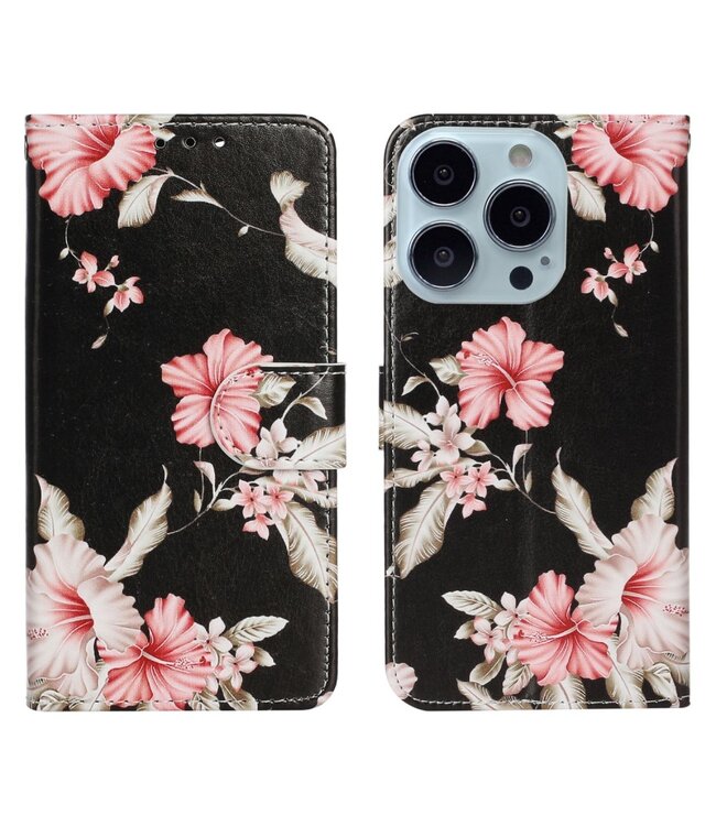 Bloemen Bookcase Hoesje voor de iPhone 13 Pro