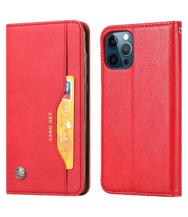 Rood Bookcase Hoesje voor de iPhone 13 Pro