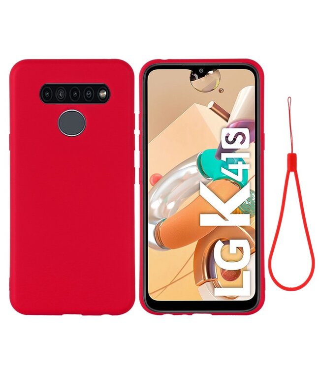 Rood Bandje Siliconen Hoesje voor de LG K51S