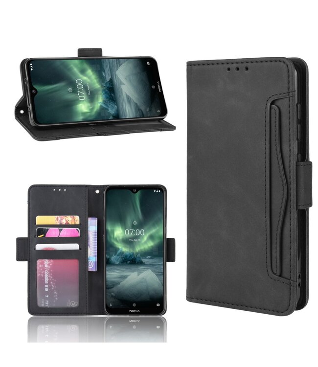 Zwart Wallet Bookcase Hoesje voor de Nokia 6.2 / Nokia 7.2