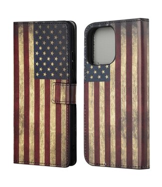 Amerikaanse Vlag Bookcase Hoesje iPhone 13 Pro