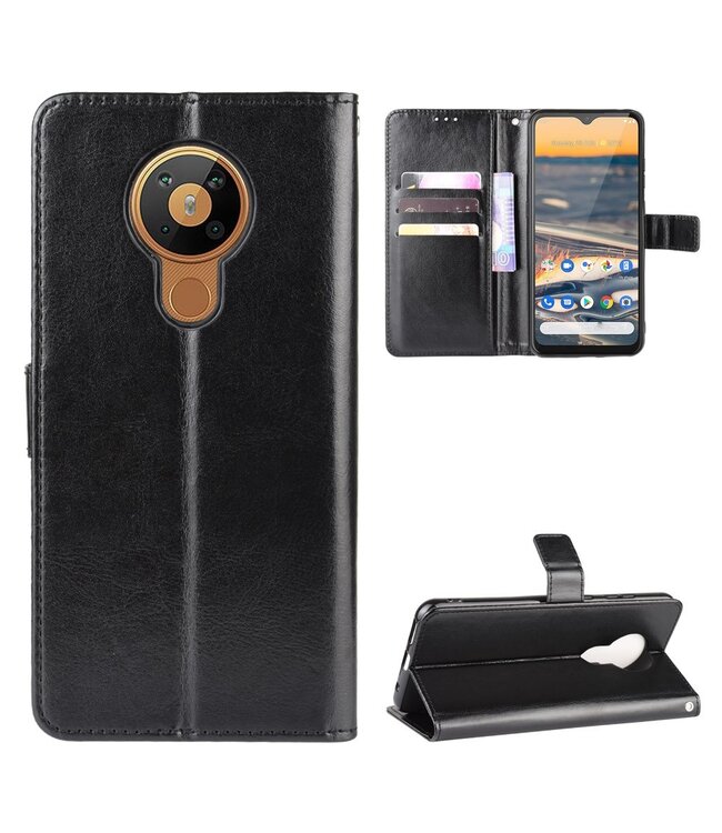 Zwart Wallet Bookcase Hoesje voor de Nokia 5.3