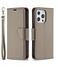 Grijs Lychee Bookcase Hoesje voor de iPhone 13 Pro
