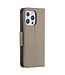Grijs Lychee Bookcase Hoesje voor de iPhone 13 Pro