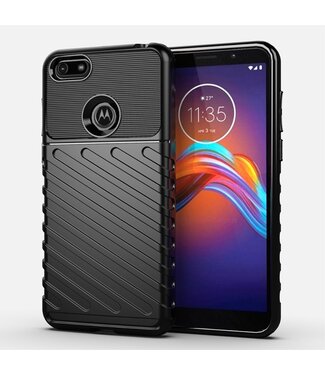 Zwart Twill TPU Hoesje Motorola Moto E6 Play