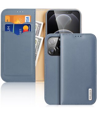 Dux Ducix Blauw Split Lederen Bookcase Hoesje iPhone 13 Pro