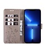 Grijs Vlinder Design Bookcase Hoesje voor de iPhone 13 Pro