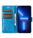 Blauw Vlinder Design Bookcase Hoesje voor de iPhone 13 Pro