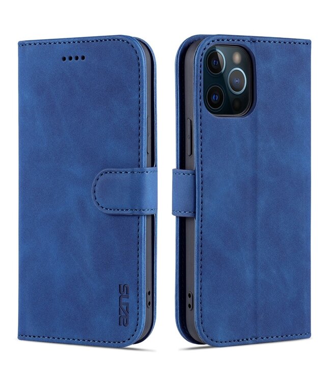 Azns AZNS Blauw Bookcase Hoesje voor de iPhone 13 Pro