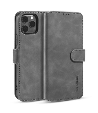 Grijs Retro Bookcase Hoesje iPhone 13 Pro