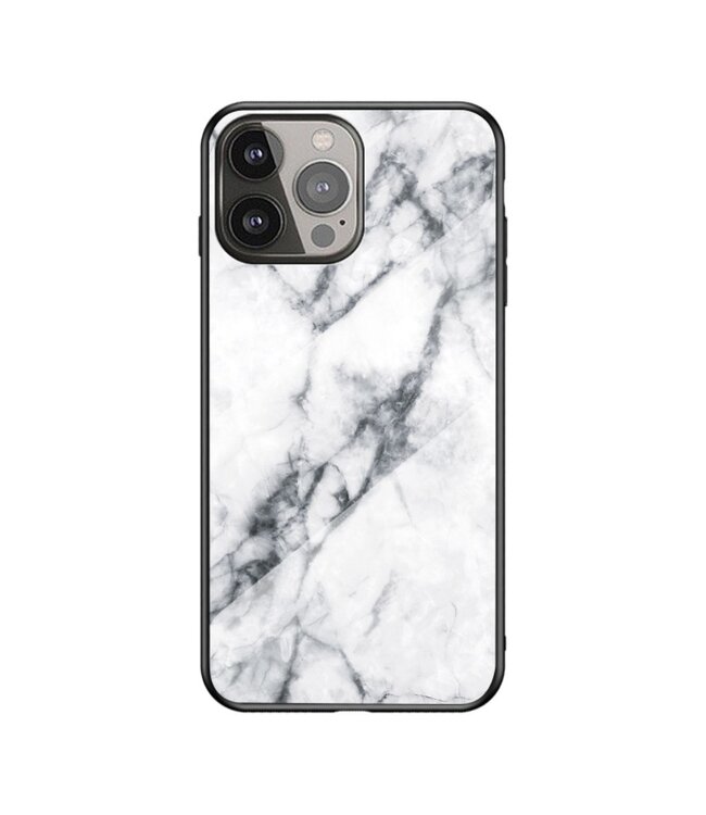 Wit Marmer Hardcase Hoesje voor de iPhone 13 Pro