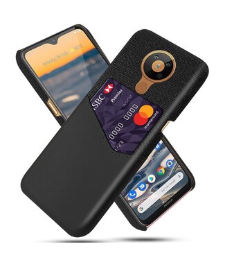 Ksq Zwart Pasjeshouder Faux Lederen Hoesje Nokia 5.3