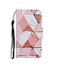 Roze / Wit Marmer Bookcase Hoesje voor de iPhone 13 Pro