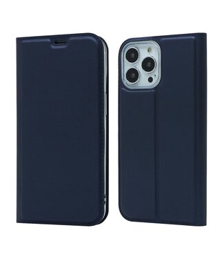 Blauw Effen Bookcase Hoesje iPhone 13 Pro