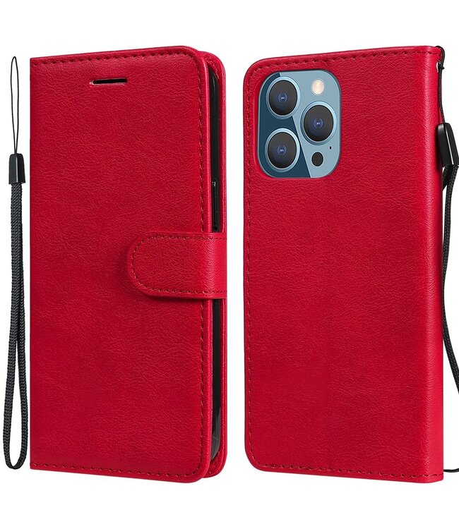 Rood Bookcase Hoesje voor de iPhone 13 Pro