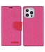 Mercury Mercury Goospery Roze Canvas Bookcase Hoesje voor de iPhone 13 Pro