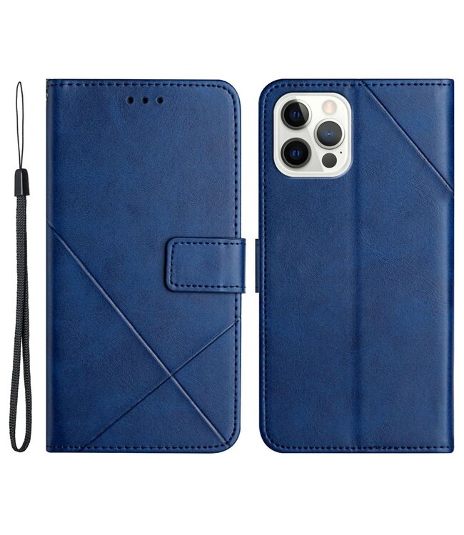 Blauw Bookcase Hoesje voor de iPhone 13 Pro