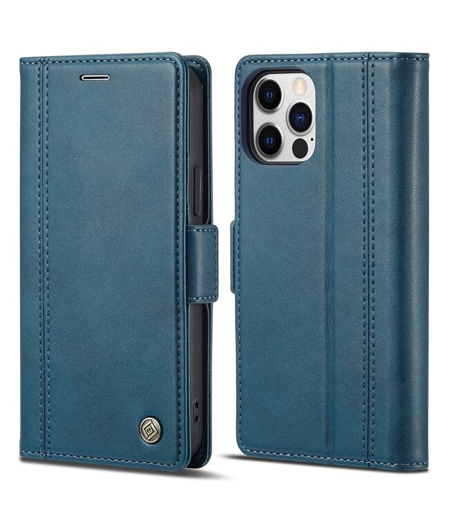 LC.IMEEKE LC.IMEEKE Blauw Bookcase Hoesje voor de iPhone 13 Pro