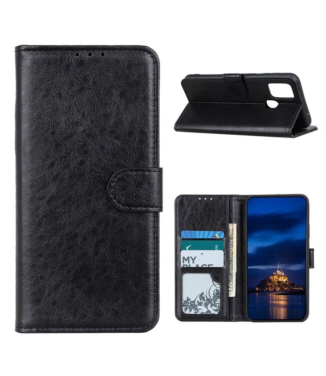 Zwart Effen Bookcase Hoesje voor de OnePlus Nord N10 5G