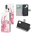 Roze Bloemen Bookcase Hoesje voor de OnePlus Nord N10 5G