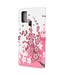 Roze Bloemen Bookcase Hoesje voor de OnePlus Nord N10 5G