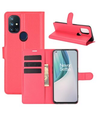 Rood Lychee Bookcase Hoesje OnePlus Nord N10 5G